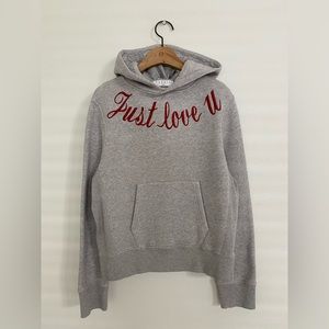 Sandro “just love u” grey hoodie